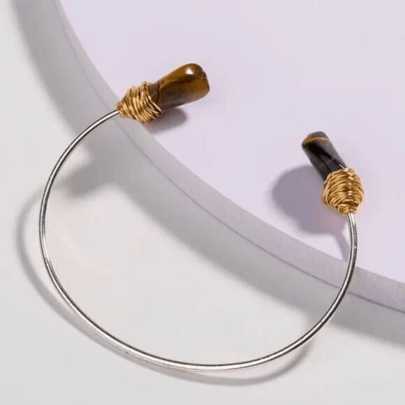 2/$21 Brown Stone Pattern Fashionable Ladies Stone Bracelet - Picture 1 of 5